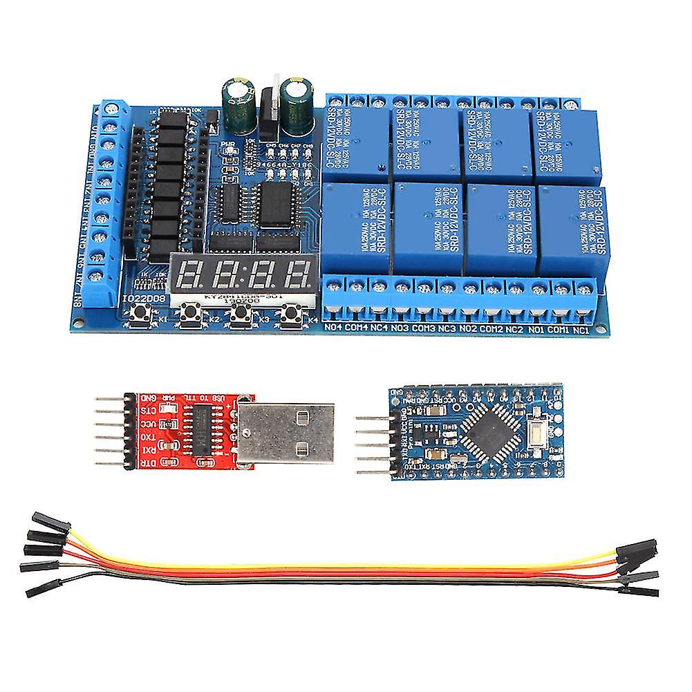 Dc 12v 8 channel pro mini plc relay shield module delay timer switch ...