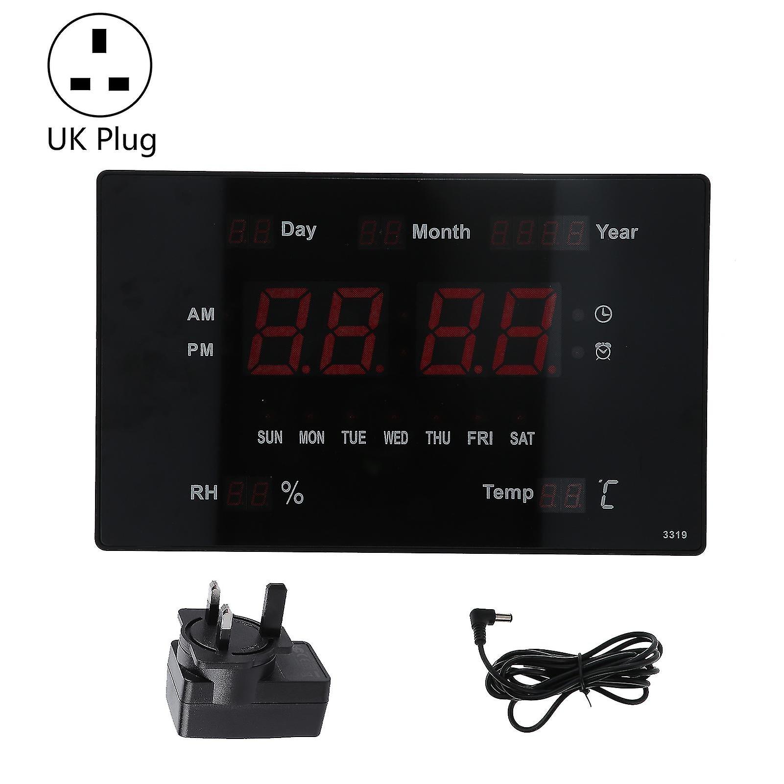 100240V Led Digital Clock Multifunction Wall Clock With Temperature Humidity Perpetual Calendar Displayuk