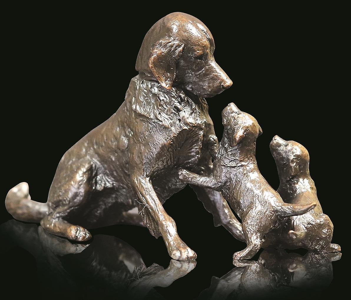 Retriever With Puppies Figurine By Allianceinteriorsltd