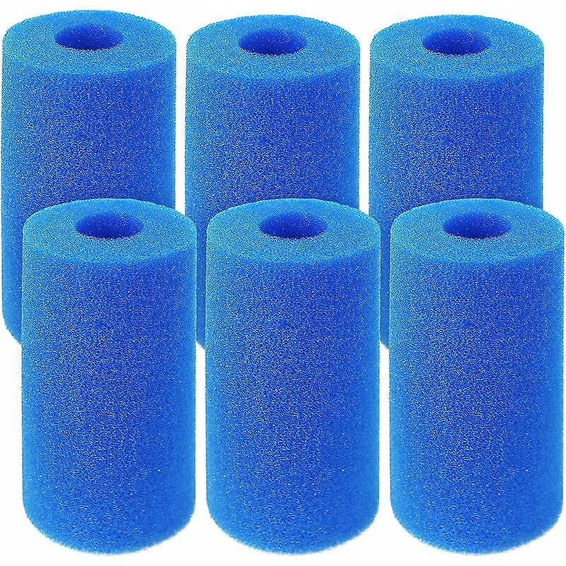 6 Pack Type A Filter Sponge Swimming Pool Replacement Filter Pump Cartridge Reusable Washable Foam Pool Filter Sponge Pool Spa