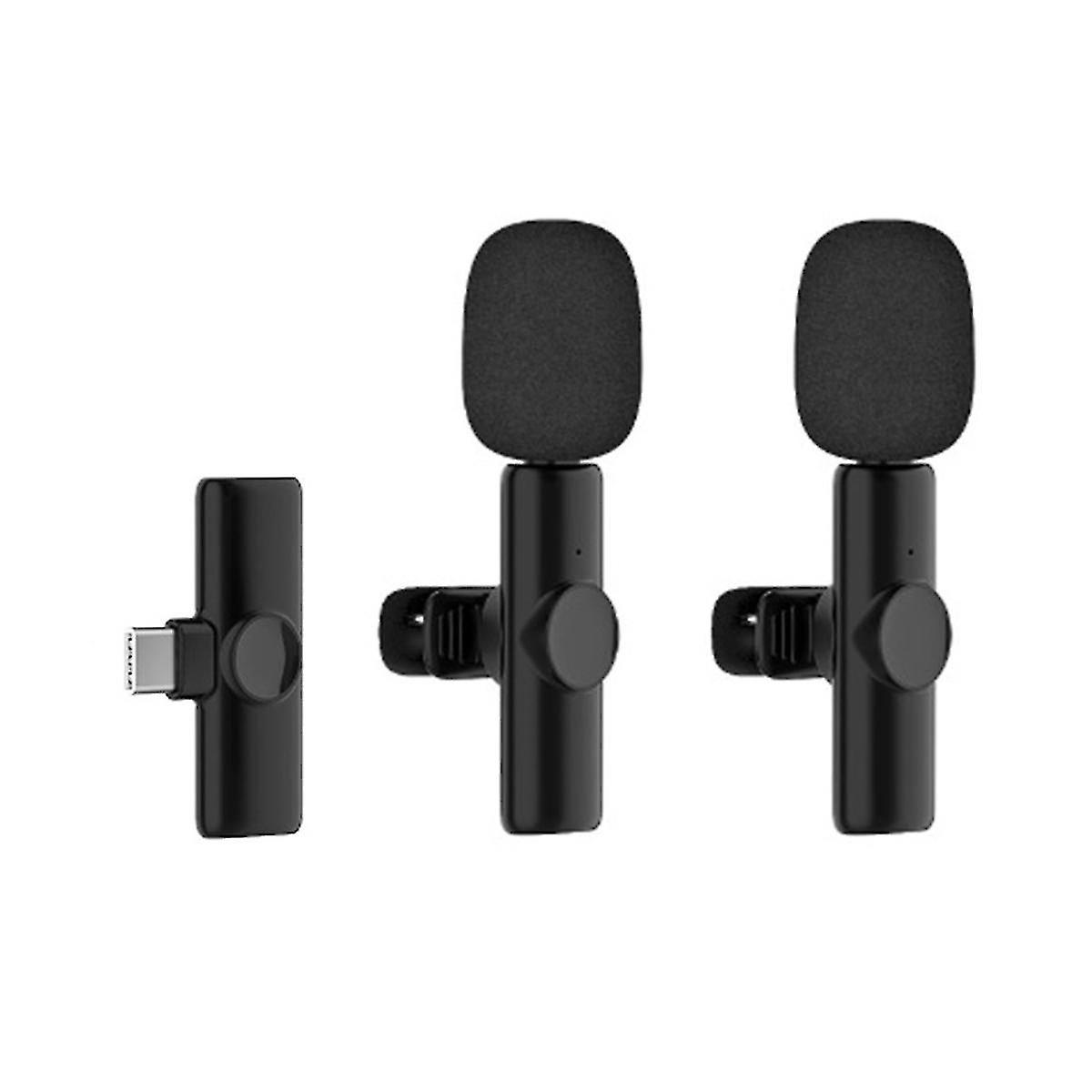 New Wireless Lavalier Microphone Live Noise Canceling Microphone For Android Live Recording Interview A
