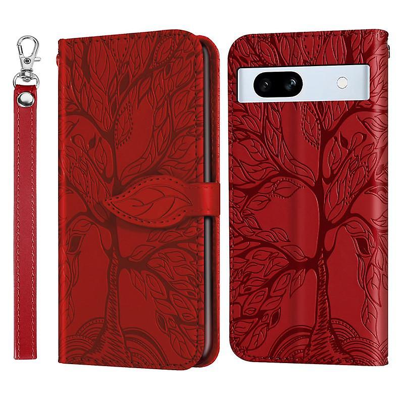 Wallet Case For Google Pixel 7A Premium PU Leather Flip Cover Life Tree