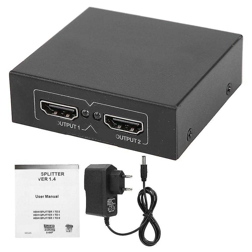 High Definition HDMI Splitter: 1 Input 2 Output, o Receiving, EU Plug (100-240V)