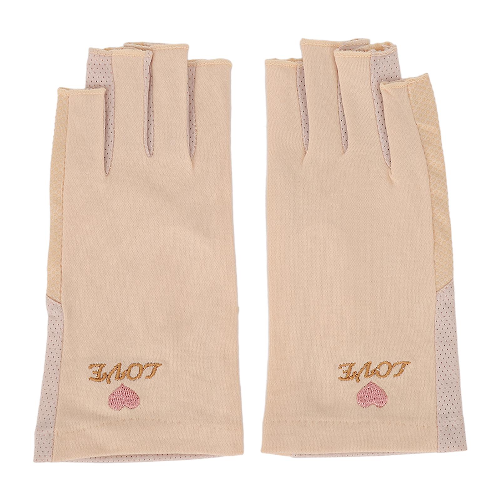 Gants de manucure Protection UV Gants extensibles respirants en coton en coton pour salon à domicile jaune clair