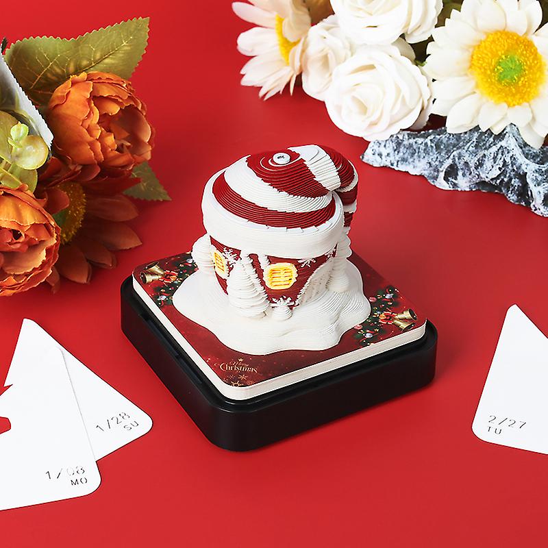 Christma Desk Calendar With Led Lights, 2024 Calendar Memo Pad,creative Calendar