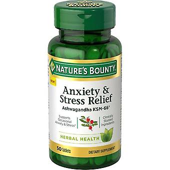 Nature's Bounty Anxiety & Stress Relief, Ashwagandha Ksm-66, 50 Tablets