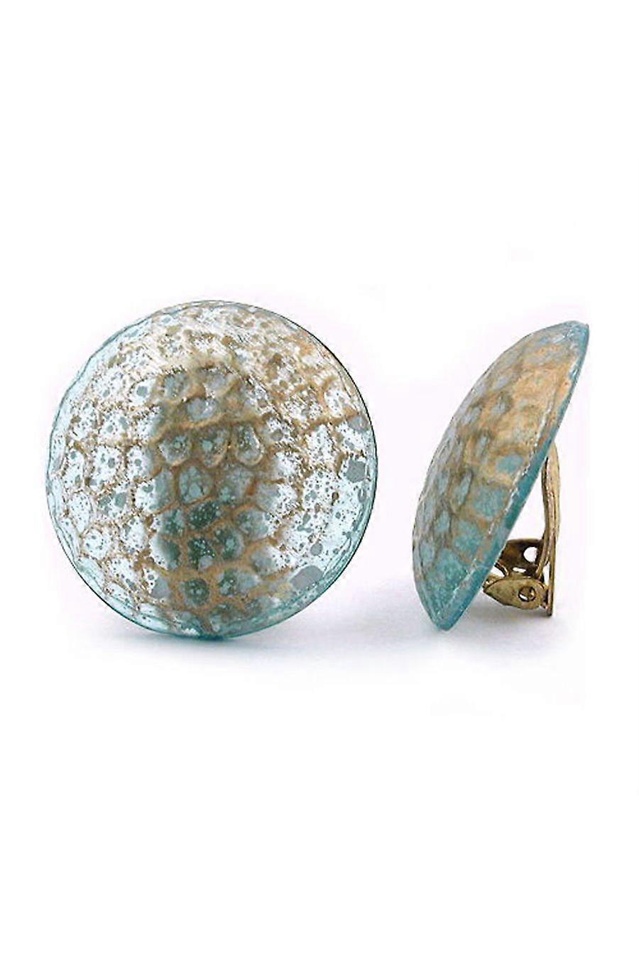 Clip-on Earring Round Turquoise - Gl06078