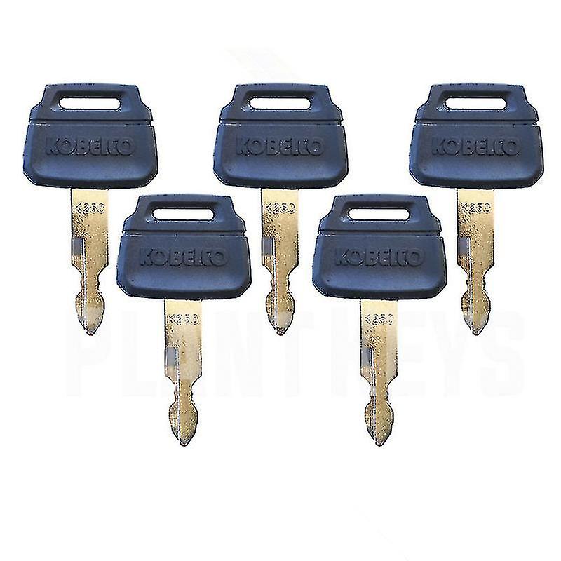 For Kobelco K250 (set Of 5) Excavator Keys New Holland Kawasaki Wheel Loader Case