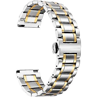 Stainless Steel Watch Bands with Straight &amp; Curved End 5 Color(Gold, Sliver, Black, Rose Gold, Gold-Silver Two Tone)  Size(17mm) Valentine Gifts_H