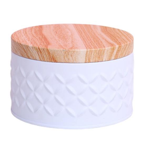 Candy Storage Easy Opening Widely Applied Sturdy Practical Lozenge Pattern Round Empty Iron Box for Scented Candles