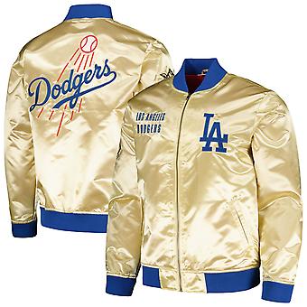 Mlb Los Angeles Dodgers Gold Satin Baseball Bomber...