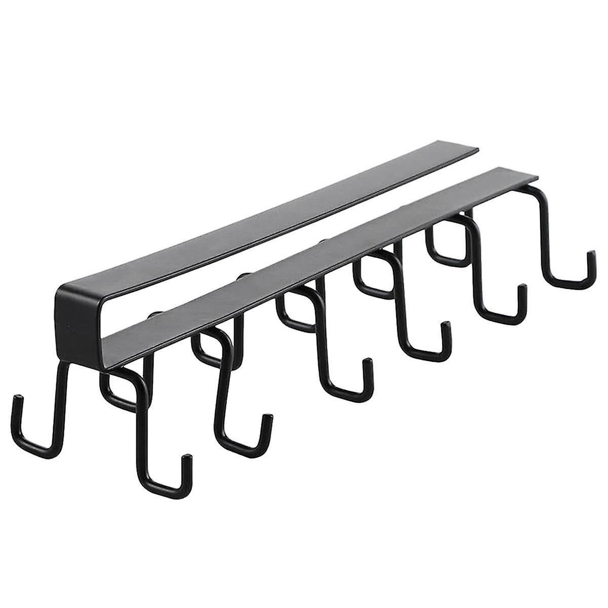 Hooks Under Shelf Cups Rack Drilling Coffee Cups Holder Kitchen Utensil Holder Hanging Hooks Rack f