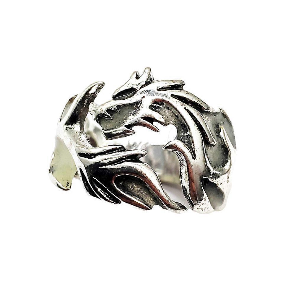 Men Ring Punk Creative Hollow Out Retro Luminous Dragon Pattern Opening Adjustable Ring - American Standard Size (Random Color)