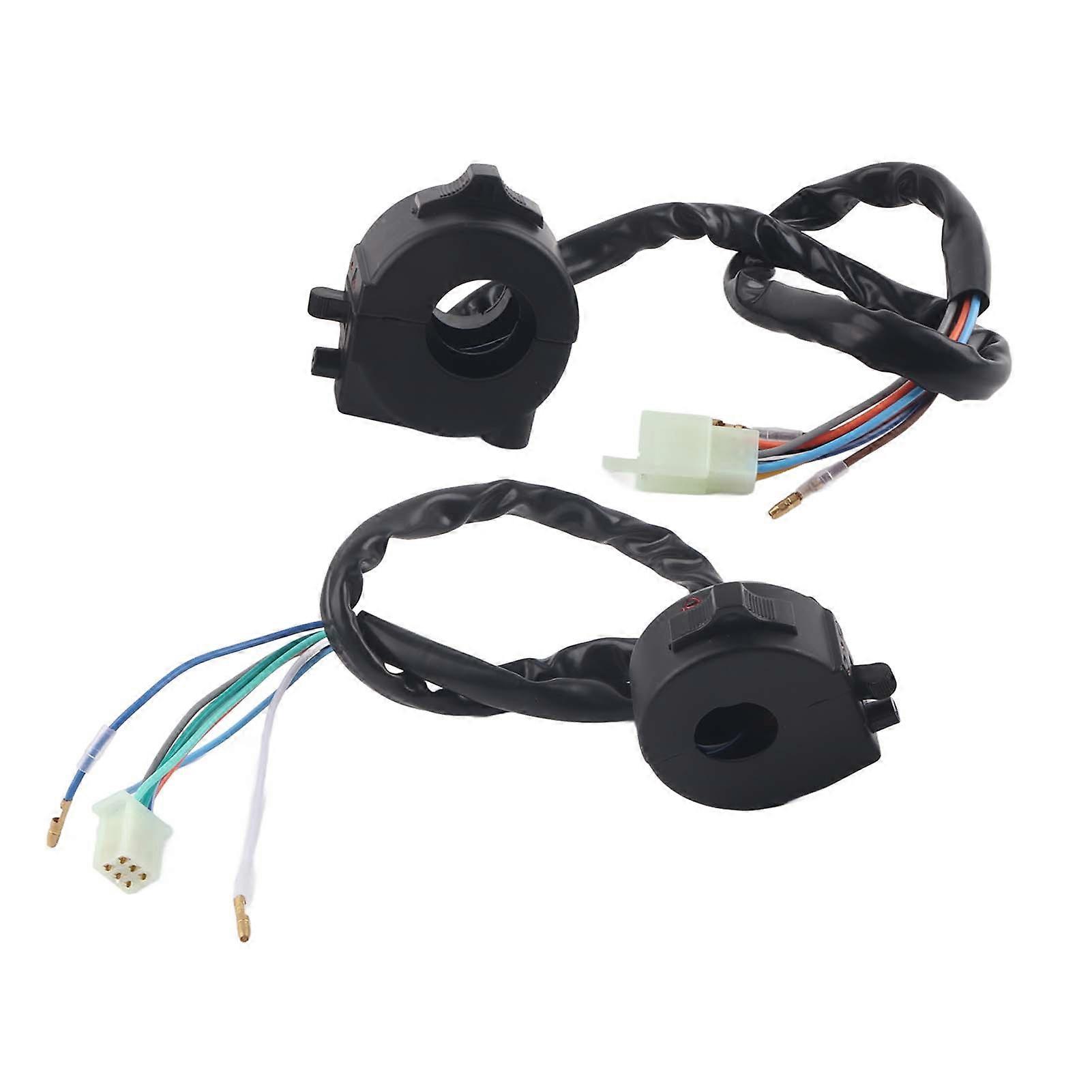 Pair of Universal 22mm Motorcycle Handlebar Switch Control Left & Right Side Horn
