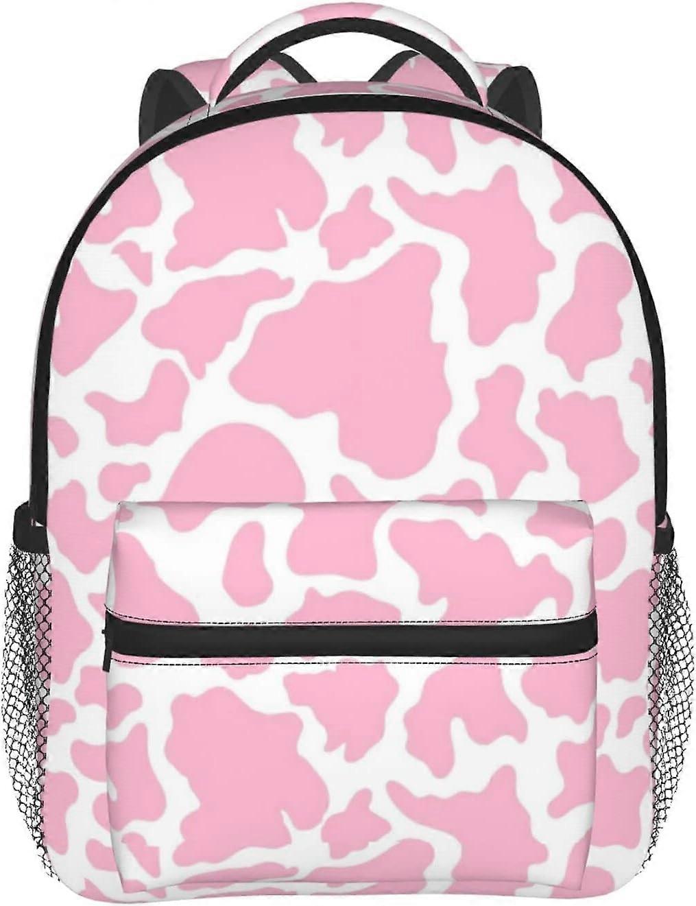 Kid's Mini Backpack 12 inch Pink Cow Print Backpack Schoolbag Preschool Kindergarten Children Bag Nursery Travel Bag for Toddler Boys Girls Age 3-7