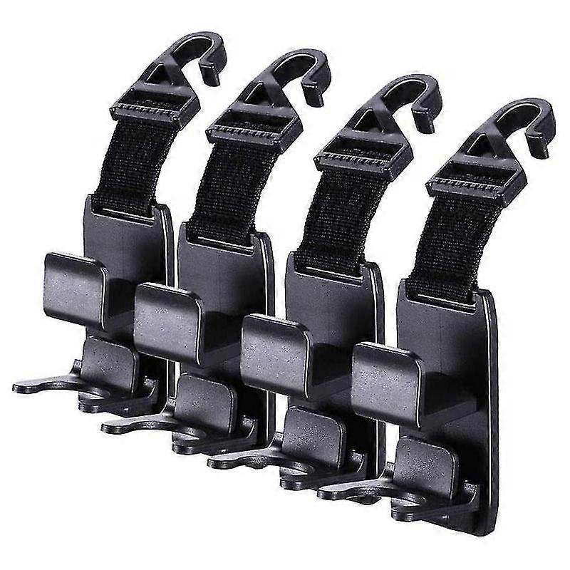 Magic Headrest Hooks For Car, Purse Hanger Headrest Hook Holder  Black, 4pack