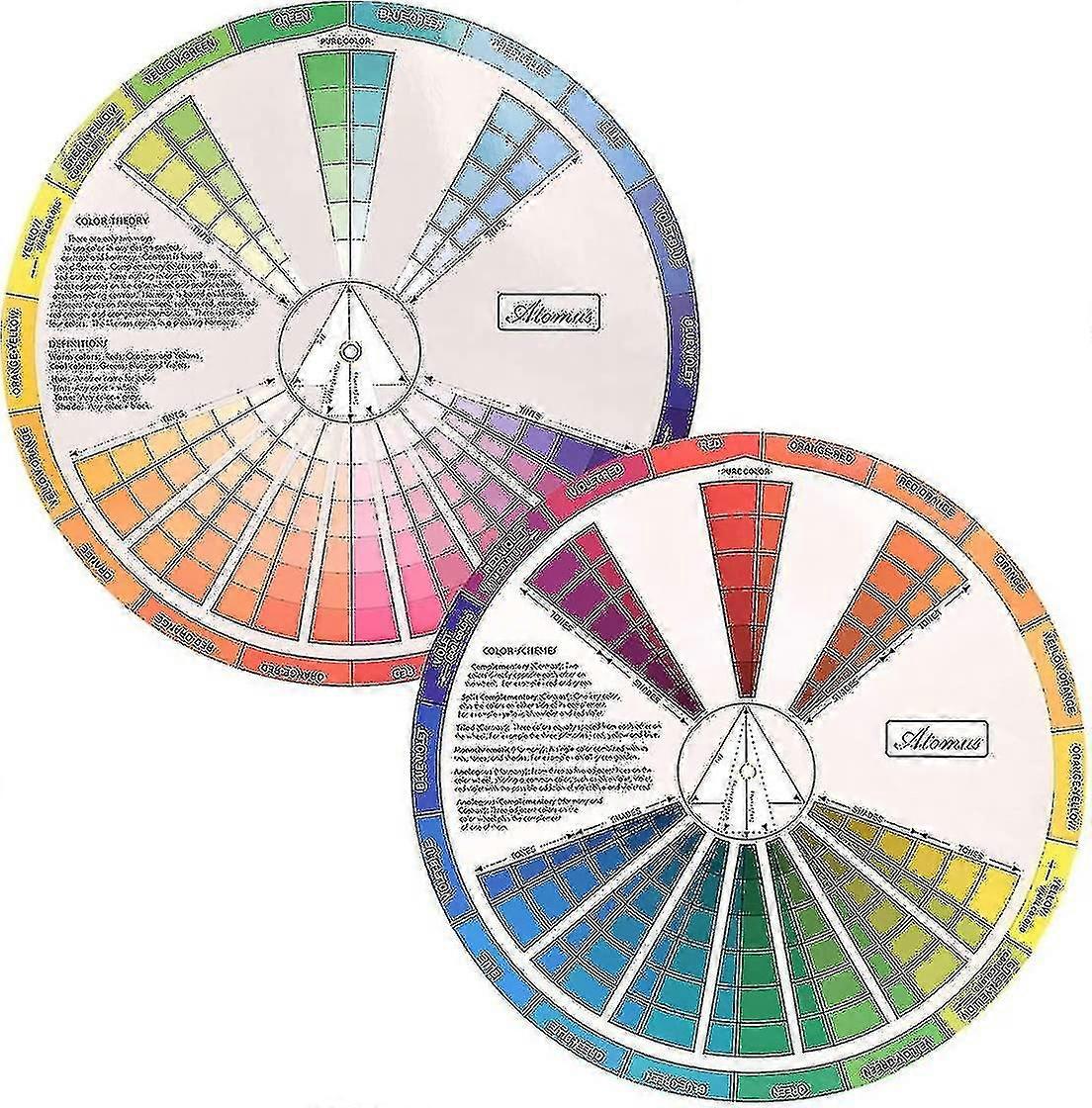 Color Circle Disc Color Wheel, Paint Mixing Learning Guide Art Class Teaching Tool Wheels