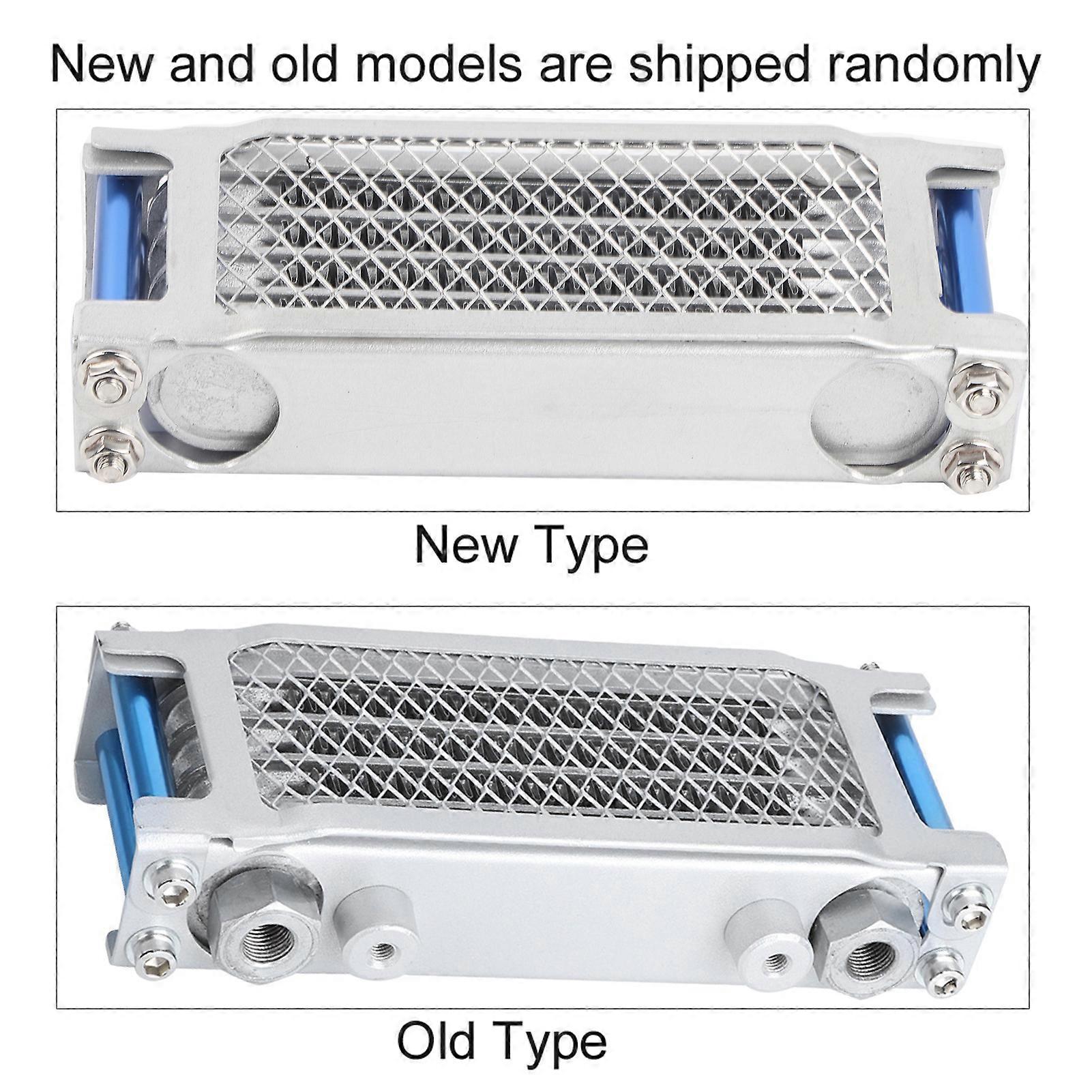 银色发动机油冷却器标准冷却散热器通用部件，适用于越野摩托车坑自行车猴子自行车ATV四轮摩托车