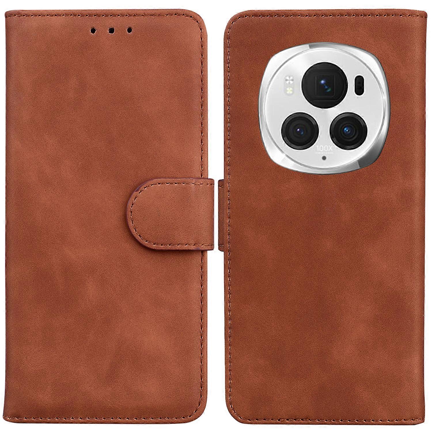 For Honor Magic6 Pro 5G Leather Wallet Case Solid Color Phone Cover