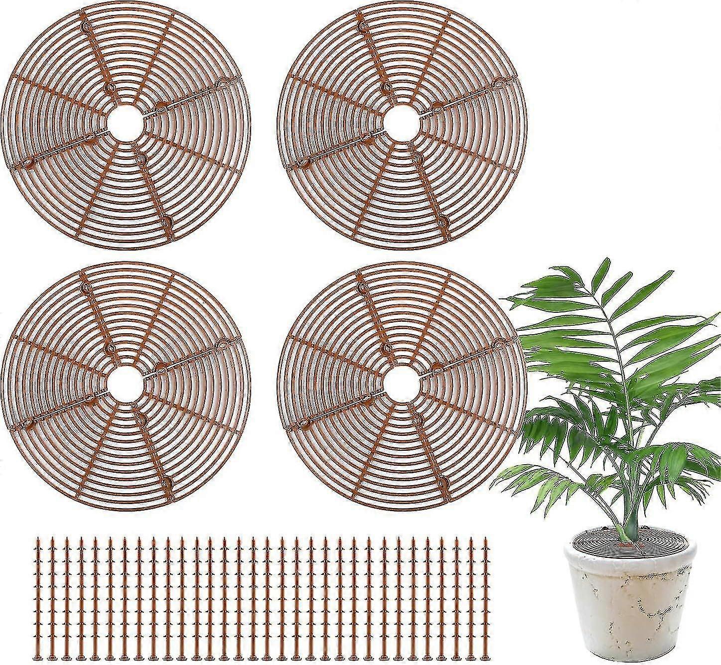 إبقاء القطط بعيدا عن النباتات المحفوظة بوعاء: 4 عبوات أغطية واقيات نباتات داخلية مقاس 11.8 بوصة من الحيوانات غطاء تربة القطط للنباتات