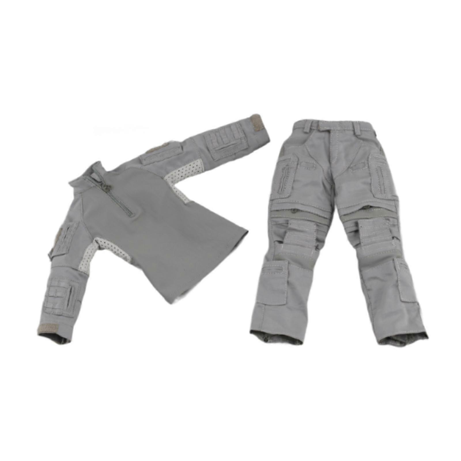 1:6 Scale Action Figure Uniform Set Fashionable Soft 12" Doll Outfits (Grey)