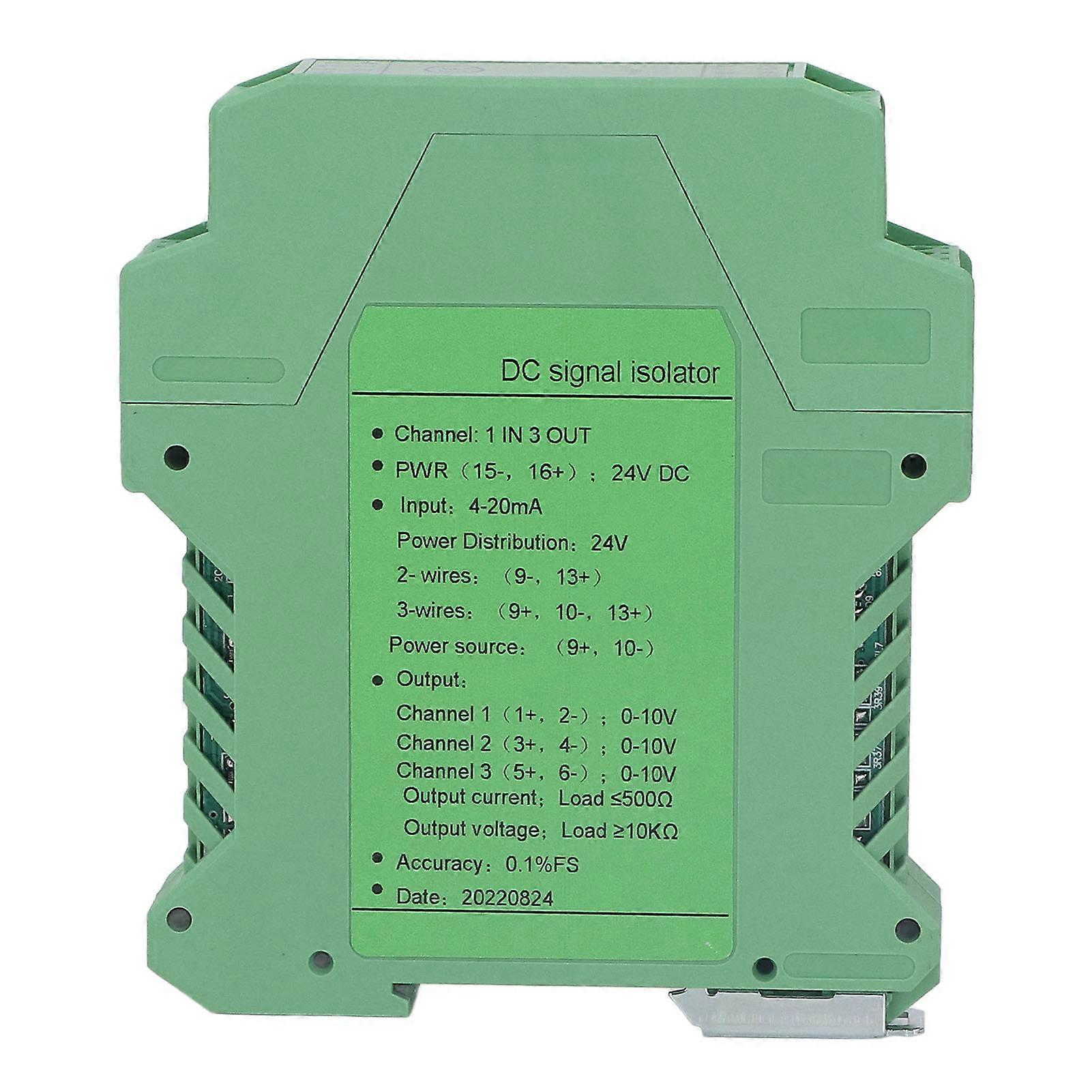 Current Signal Isolator Transmitter 1 In 3 Out DC Signal Conditioner Current Voltage Transmitter for PLC Detection DC24V 0-10V