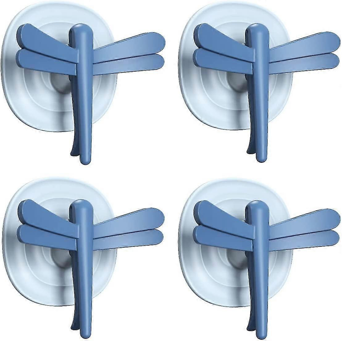 4pcs Adhesive Wall Hooks, Removable Multifunction Dragonfly Magnetic Hooks, Plastic Double Sided Heavy Duty