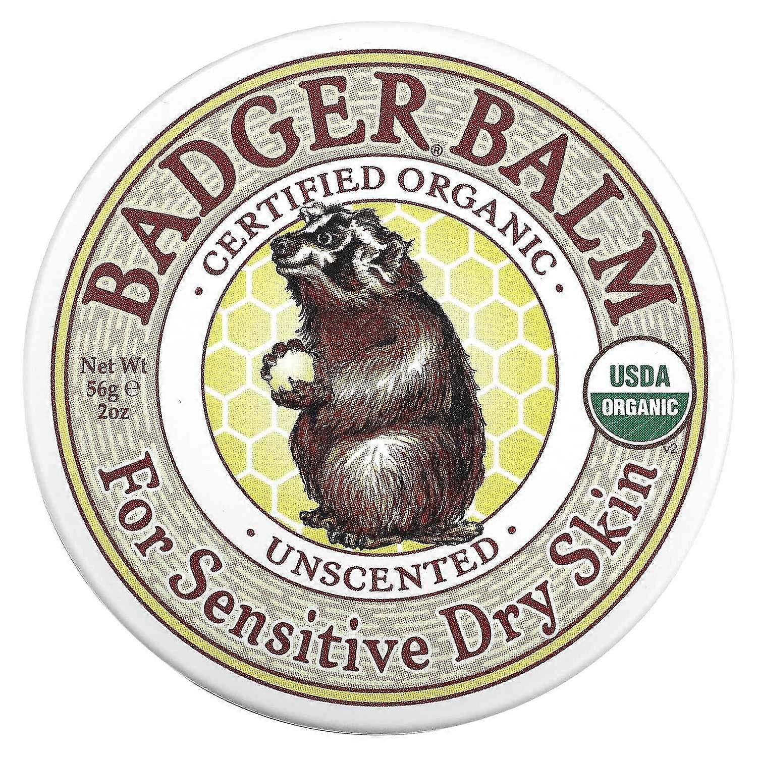 Badger, Badger Balm, For Sensitive Dry Skin, Unscented, 2 oz (56 g)