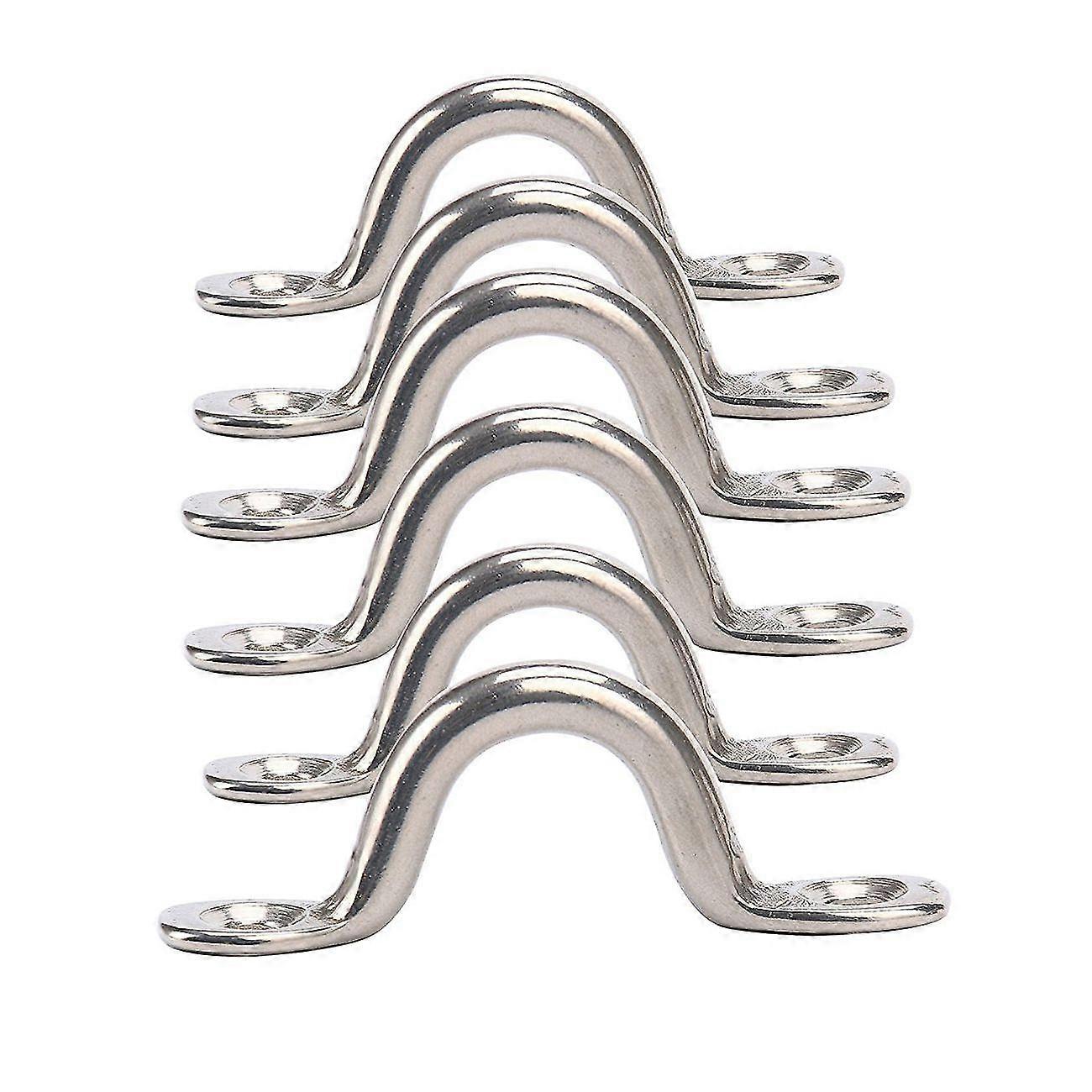 Pack Of 6 Stainless Steel Bimini Boat Top Pad Eye , Eye Straps, Tie Down, Kayak Deck Loops, Tie Dow