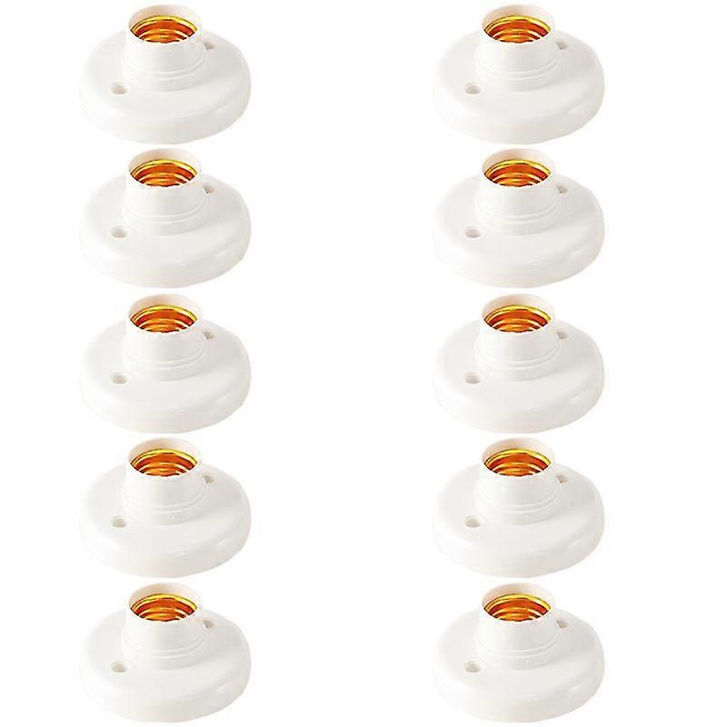 10pcs E27 Plastic Screw Lamp Holder Round Lamp Holder Bulb Socket Holder Adapter