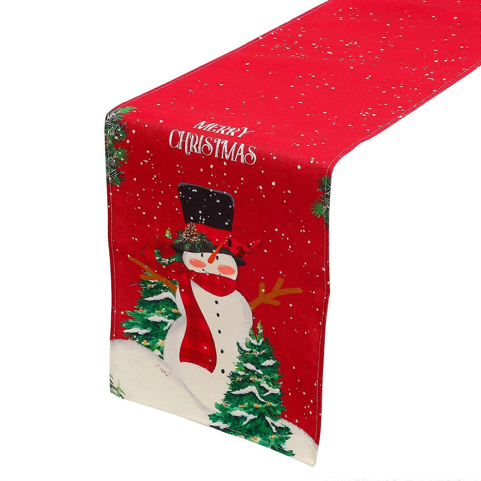 Christmas Theme Tablecloth Xmas Decorative Table Runner for Party Dinner