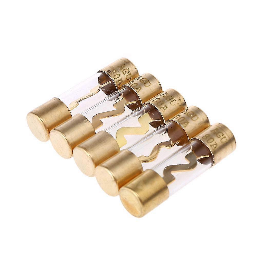 5pcs Gold Plated Glass Agu Fuse Fuses Pack Car O Amp Amplifier