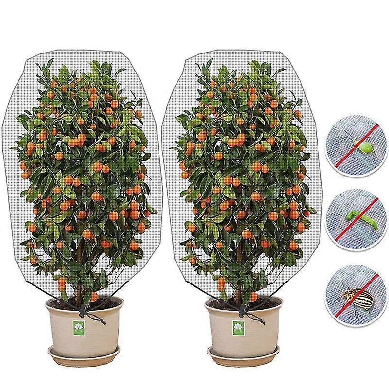 2PCS Bird Barrier Netting Mesh with Drawstring - Garden Netting Plant Cover to Protect Plant Fruit Flower From Eating,2024 Ping