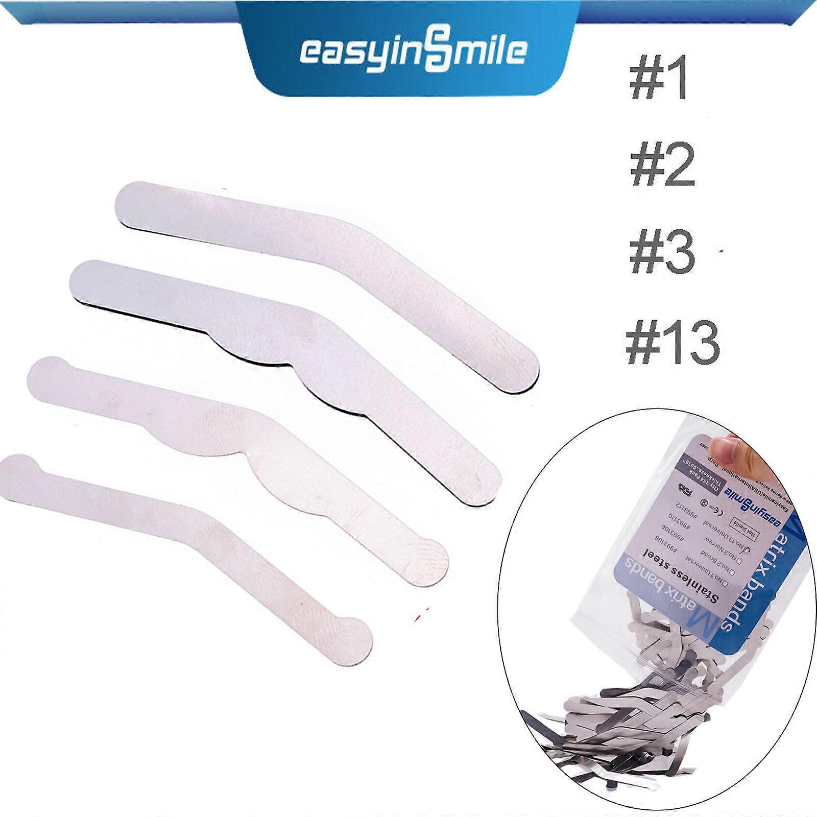 144stk / taske easyinsmile dental tofflemire matrix band 0,04 mm autoklaverbar rustfrit stål universal borad type fleksibel
