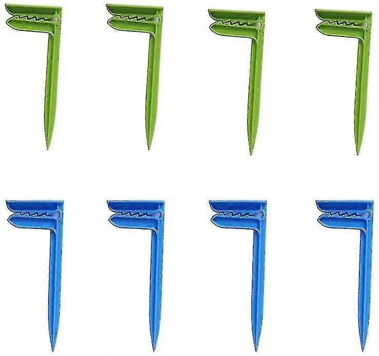 8 Anchor Stakes Clamps - Picnic Blanket, Beach Towel Holders On Sand Or Lawn- Secure Tarps & Camping Tent - No More Fly Away Towels And Blankets