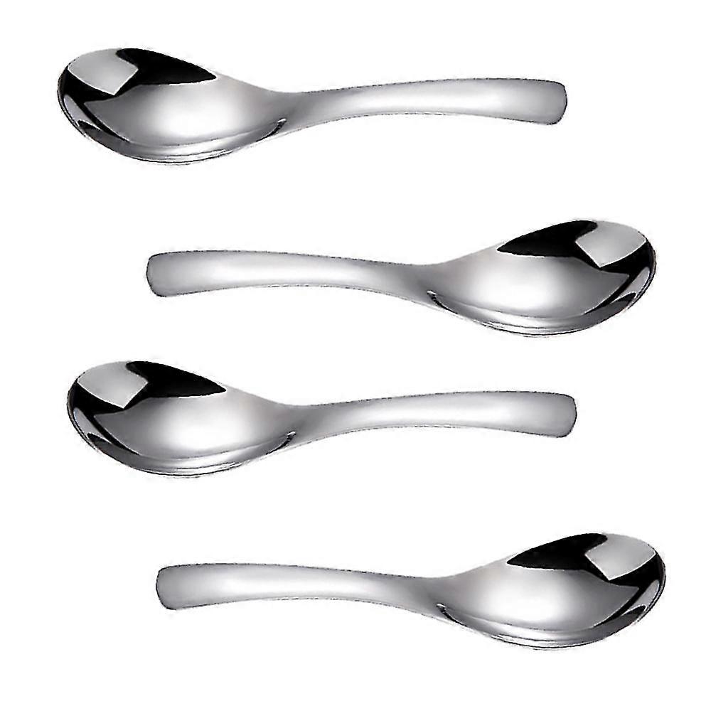 Thick Heavy-weight Soup Spoons,high Grade Stainless Steel Soup Spoons, Table Spoons Silverware Set, Set Of 4,m