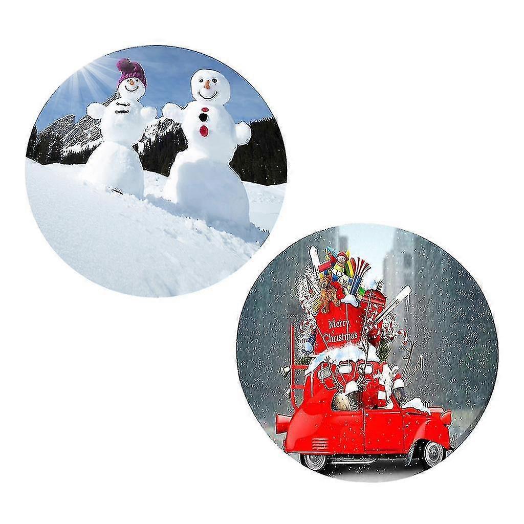 2pcs 3d Print Christmas Style Waterproof Table Cloth 1.2x1.2m