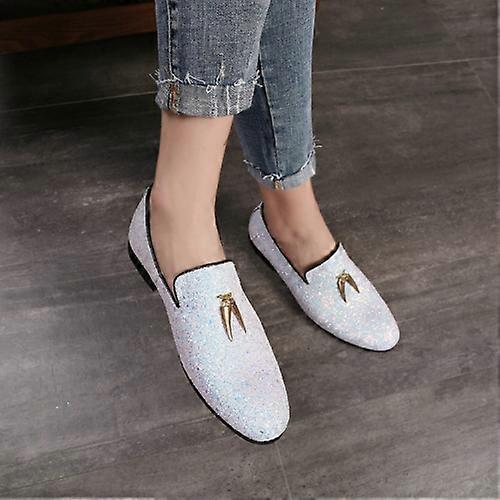 Men Pointed Toe Solid Color Casual Shine Loafer