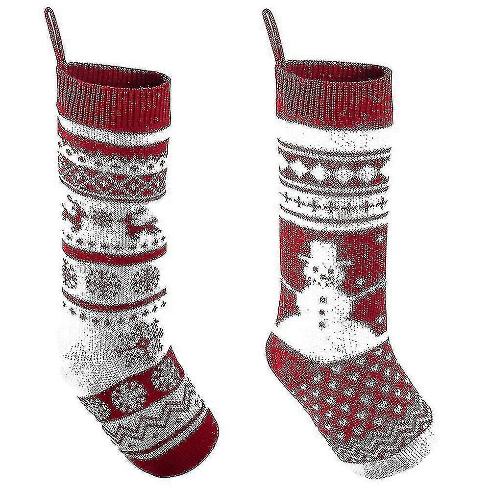 2 عبوة جوارب عيد الميلاد متماسكة ، لديكور شجرة عيد الميلاد لقضاء العطلات العائلية ، زينة حفلة عيد الميلادsjs
