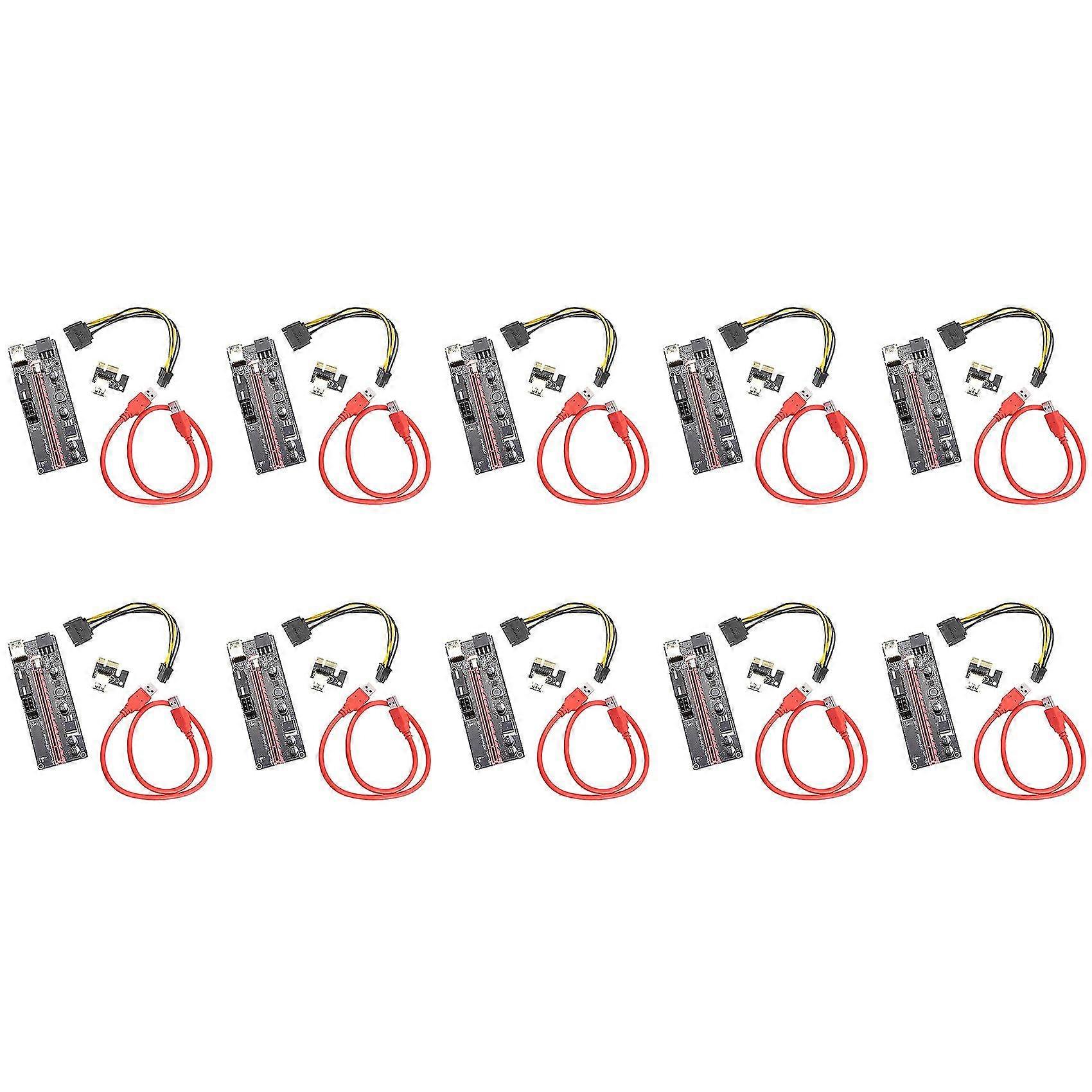 10x 60cm Ver009s Pci-e Riser Card Pcie 1x To 16x Usb 3.0 Data Cable Bitcoin Mining