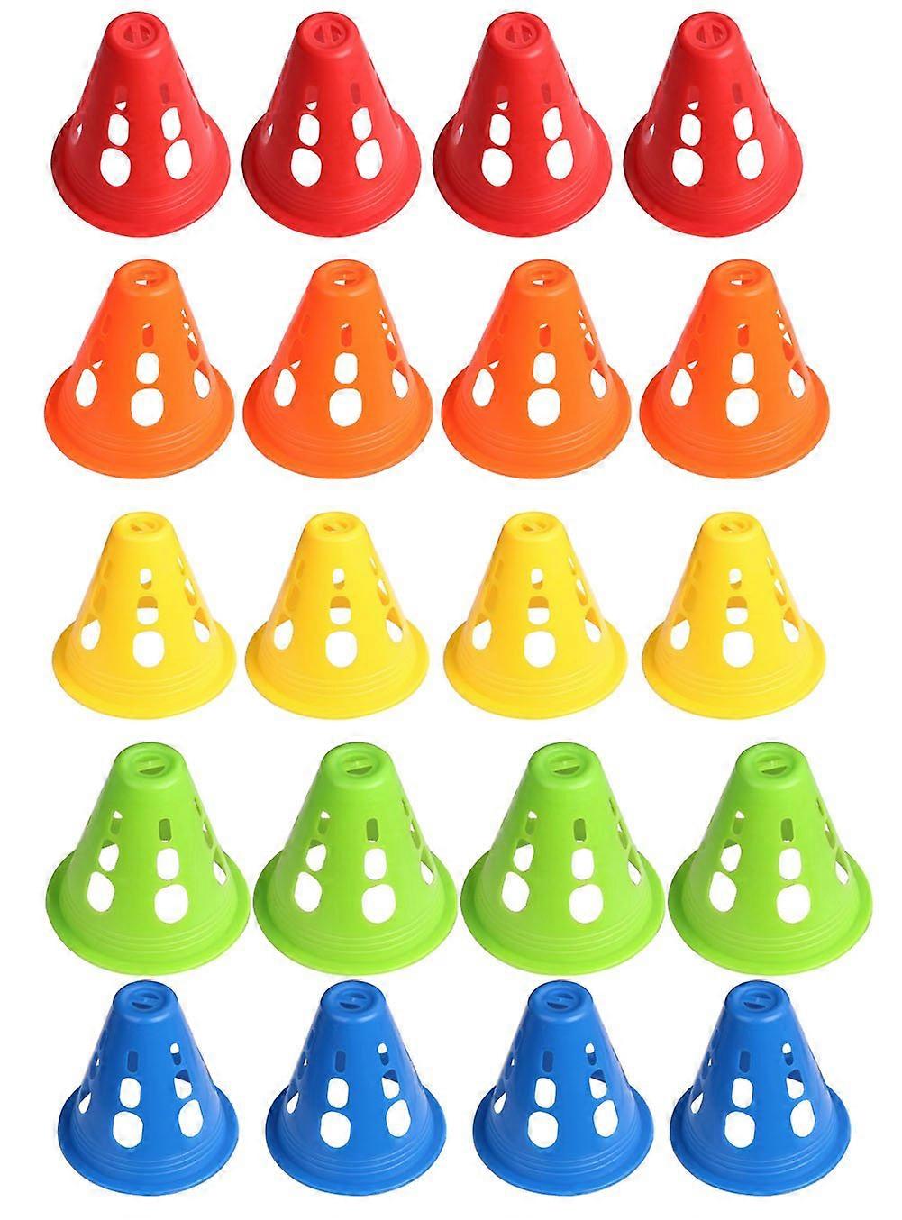 20Pcs Roadblock Slalom Cones Roller Skating Cones Sports Training Cones Plastics Windproof Roadblock Traffic Road Cones For Roller Skating And Skat