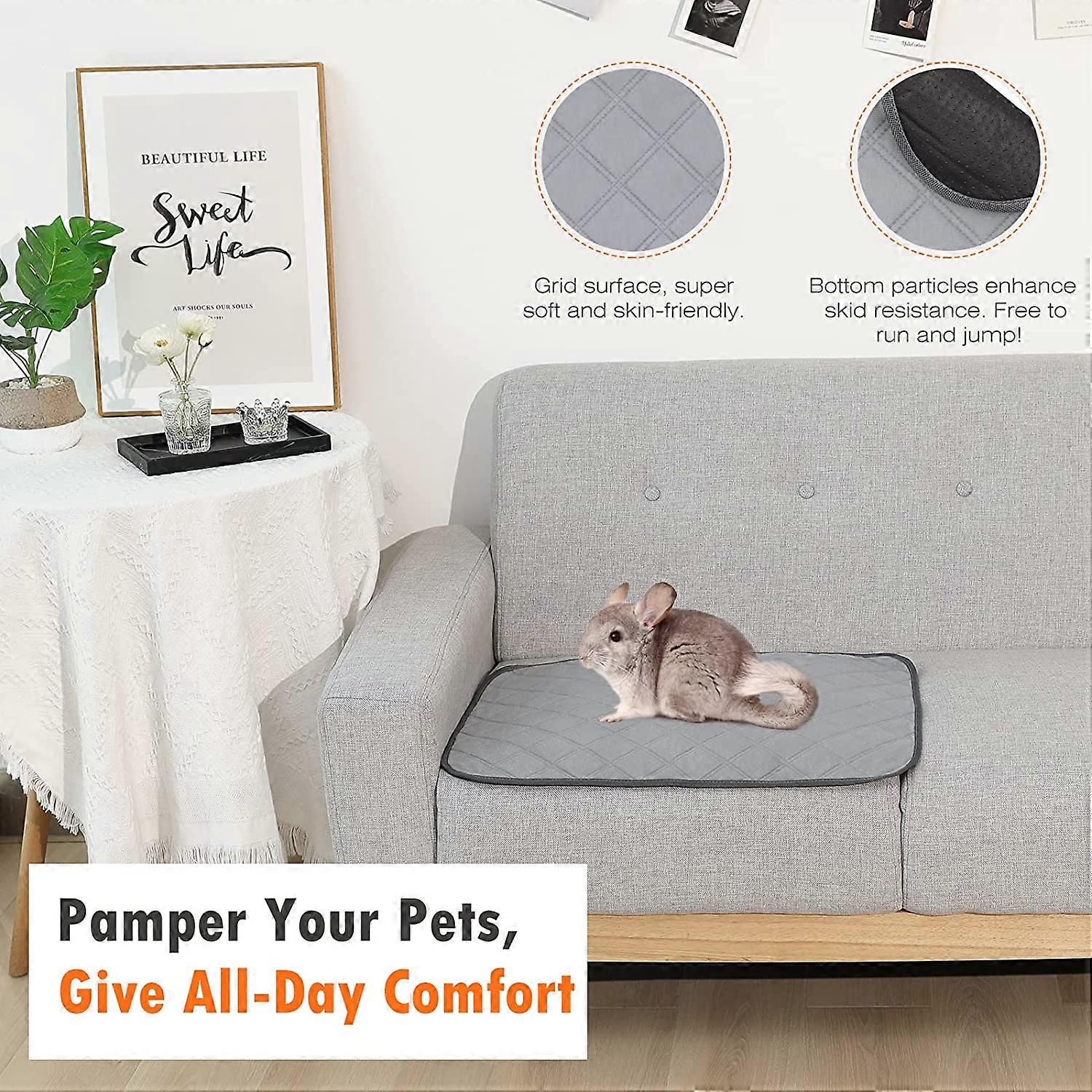 2 PCS Non-Slip Waterproof Washable Fleece Cage Liner Pads for Guinea ...