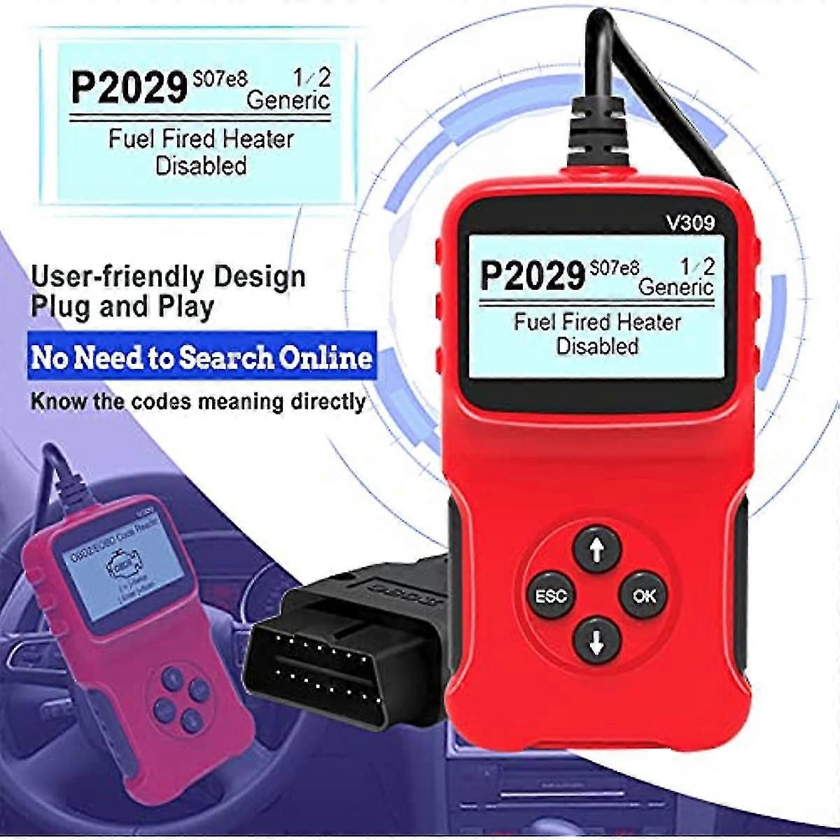 V309 Car Portable OBD2 Scanner Car Diagnostic Tool Obd 2 Automotive Scanner Obd Code Reader