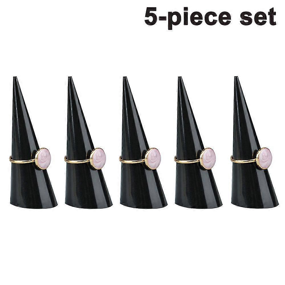 5 Pack Cone Shape Acrylic Solid Ring Display Compatible With Jewelry Showcase Stand