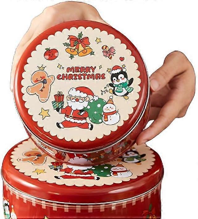 Weihnachtsplätzchendose, runde Kuchenform (Weihnachten B, 2er-Set)168*78