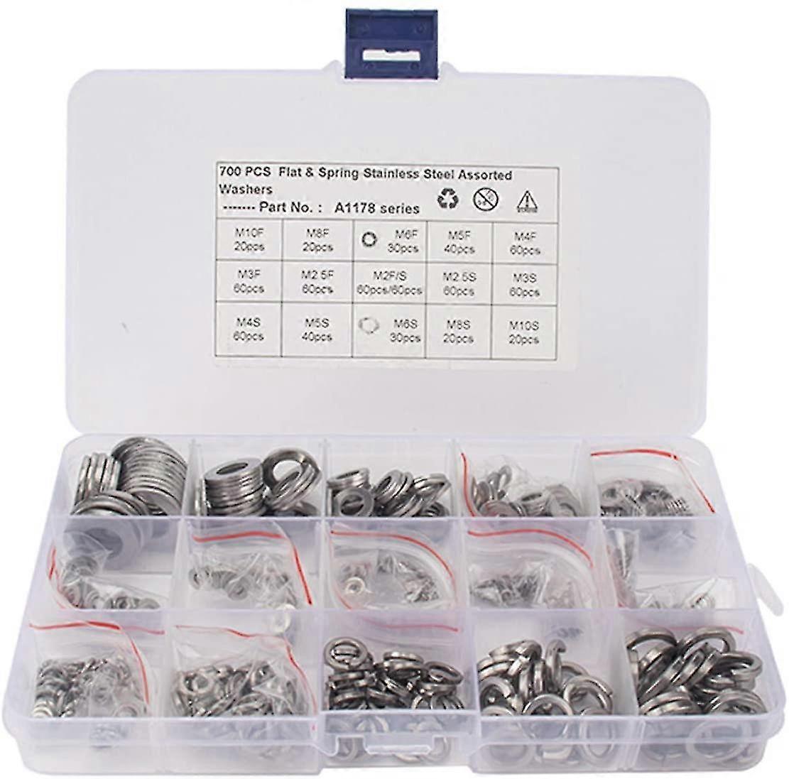 Flat Washer Flat Washers Assortment Kit, 700pcs Kit Flat Washers Stainless