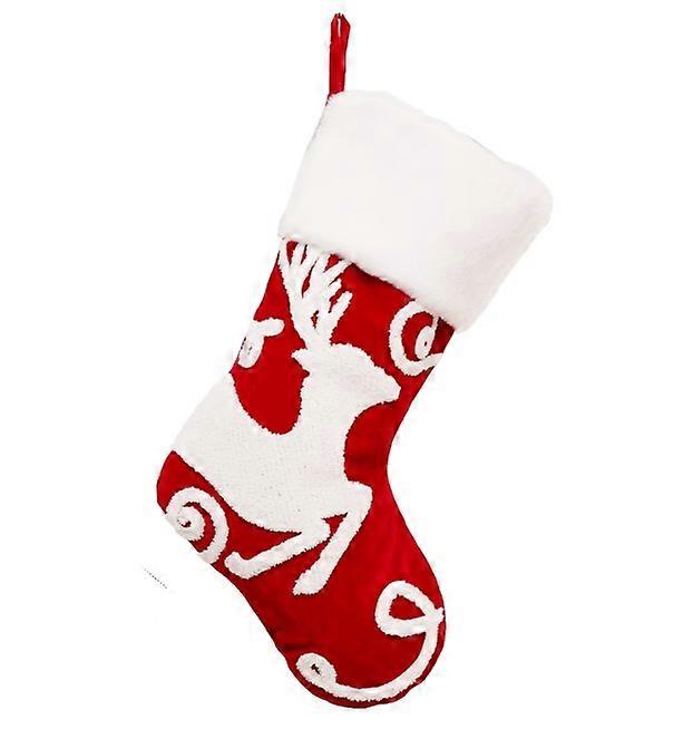 زينة عيد الميلاد الراقية الحملان الصوف جوارب عيد الميلاد كبيرة هدية عيد الميلاد الجوارب حقيبة هدية حمراء