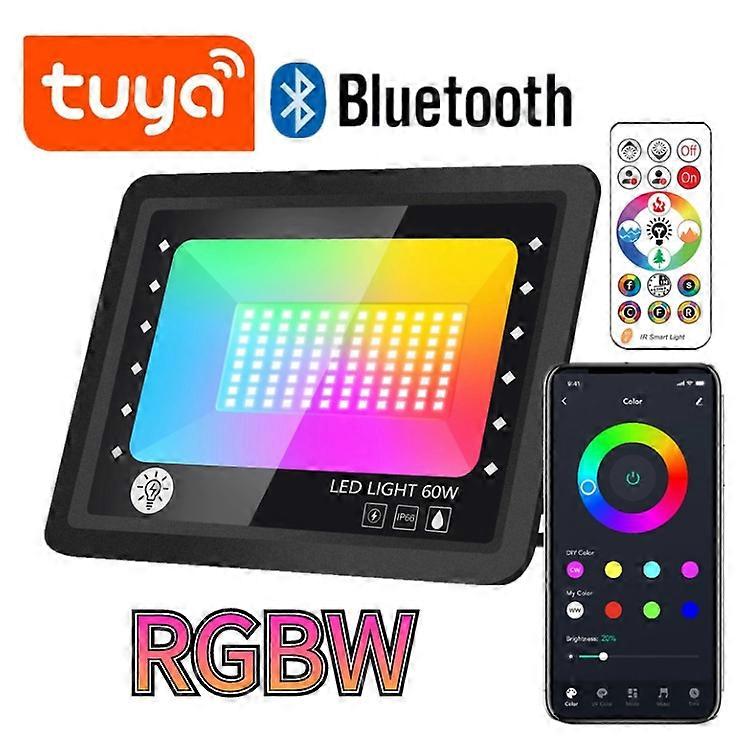 30W 60W 100W Tuya UV Black Floodlight RGB+UV APP Smart Flood Light Bluetooth Remote Control Night Light for Party