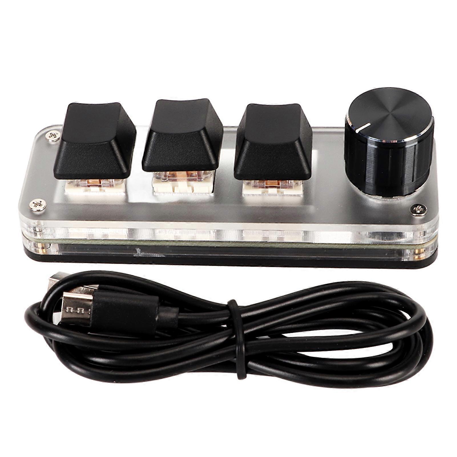 Red Switch Macro Keyboard Plug and Play Ergonomic Customized Knobs USB Mini Keypad for Desktop PC