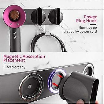 Kyrio Supporto magnetico per asciugacapelli, compatibile con asciugacapelli Dyson Supersonic, organizer e dock per diffusore e due bocchette
